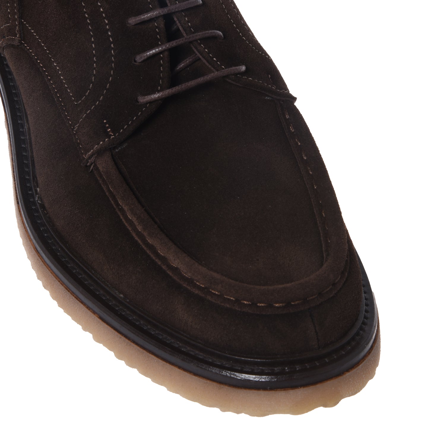 Dark brown suede lace-up shoes