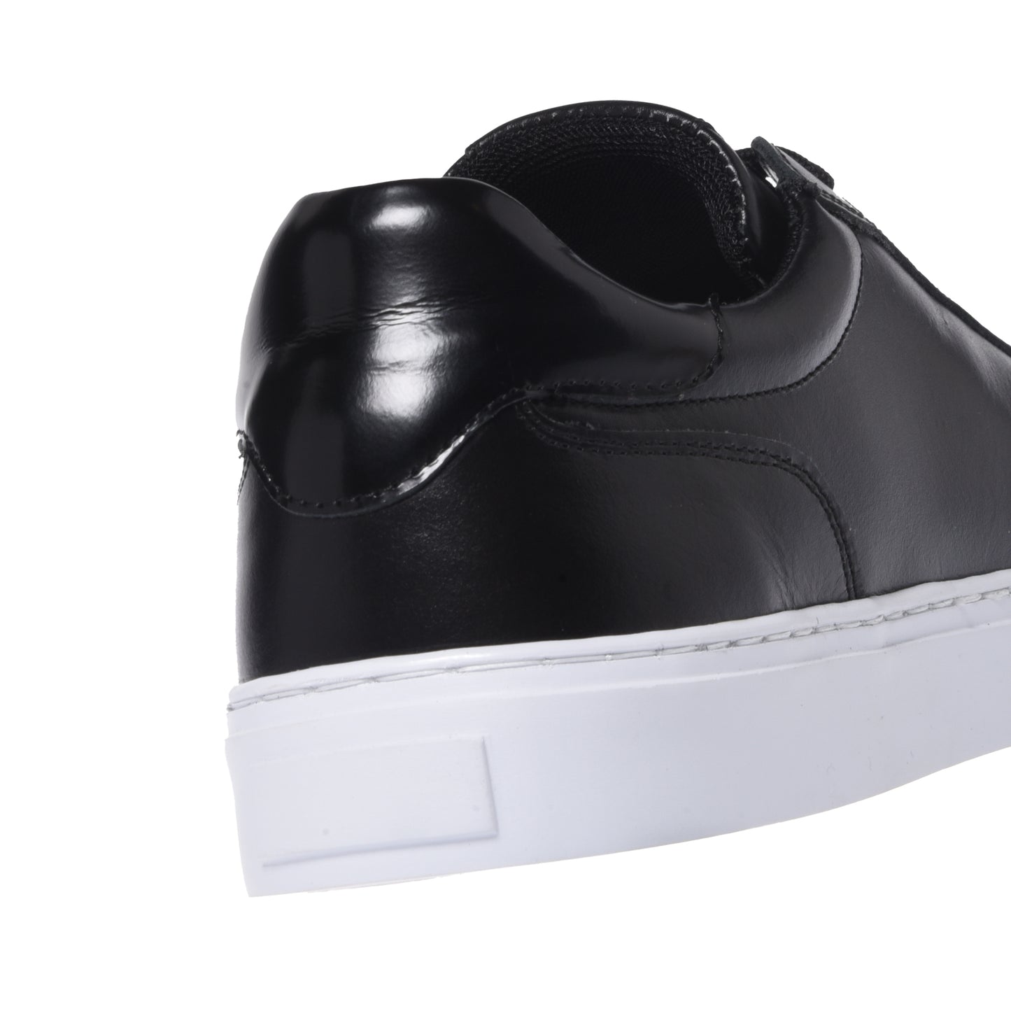 Black leather and sanded leather sneakers