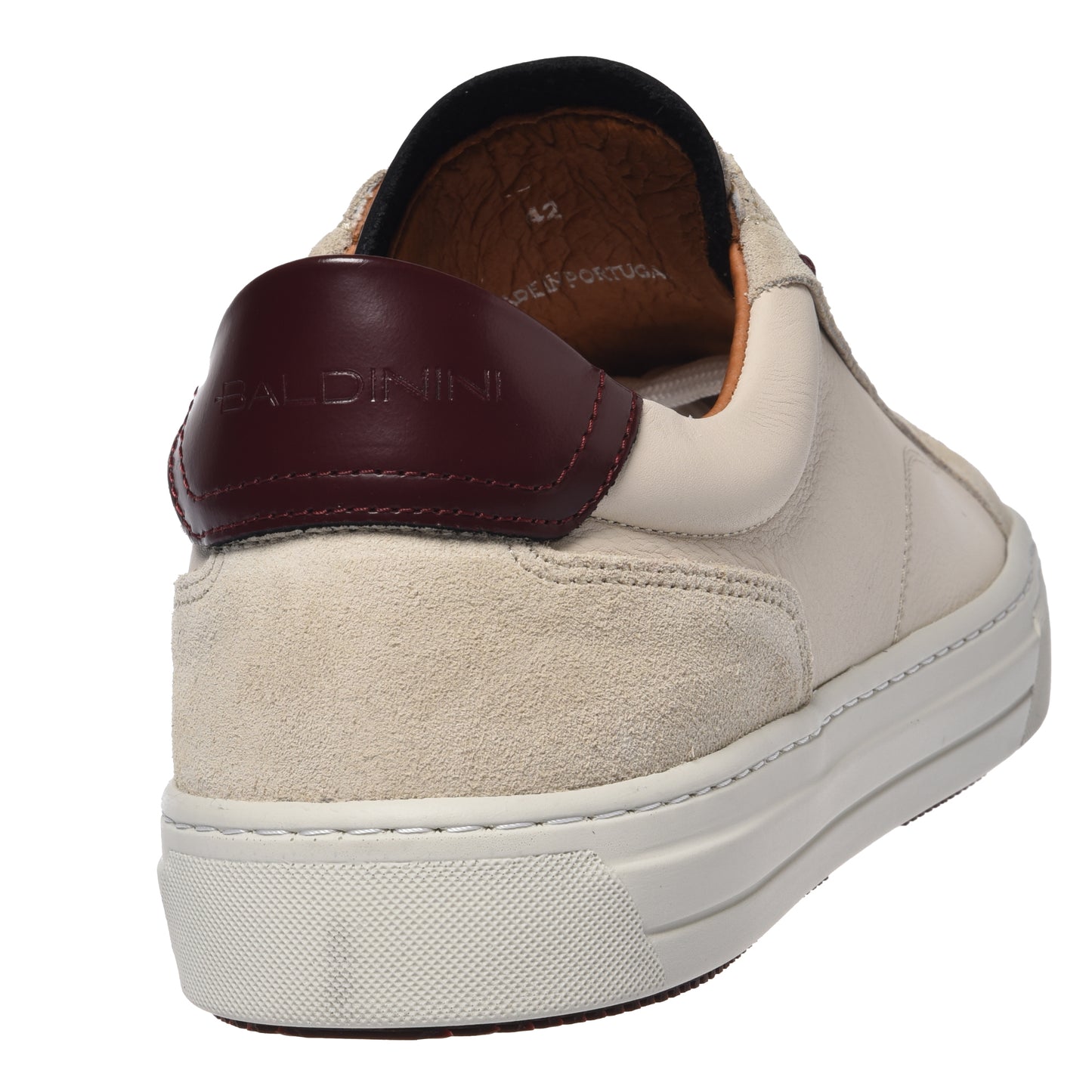 Sneaker in pelle e camoscio bianco sporco