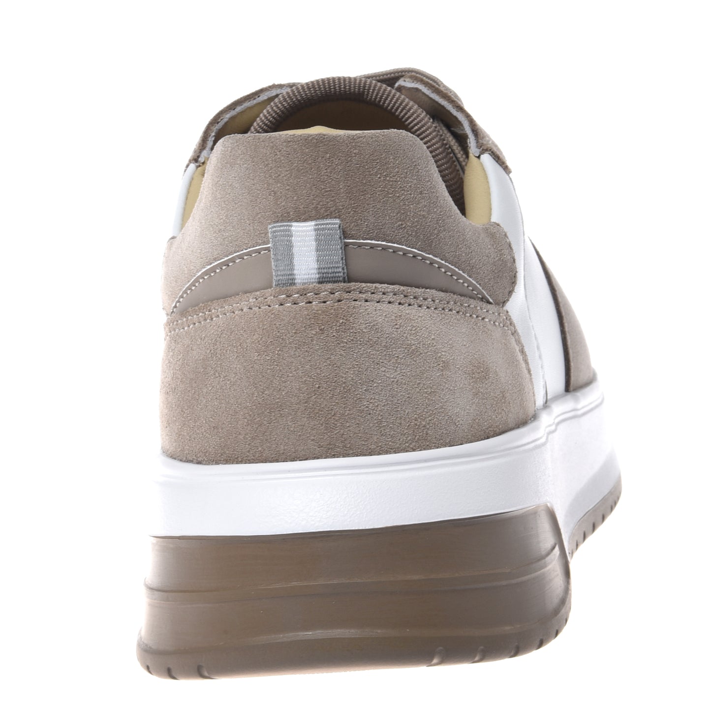 Suede and white leather sneaker