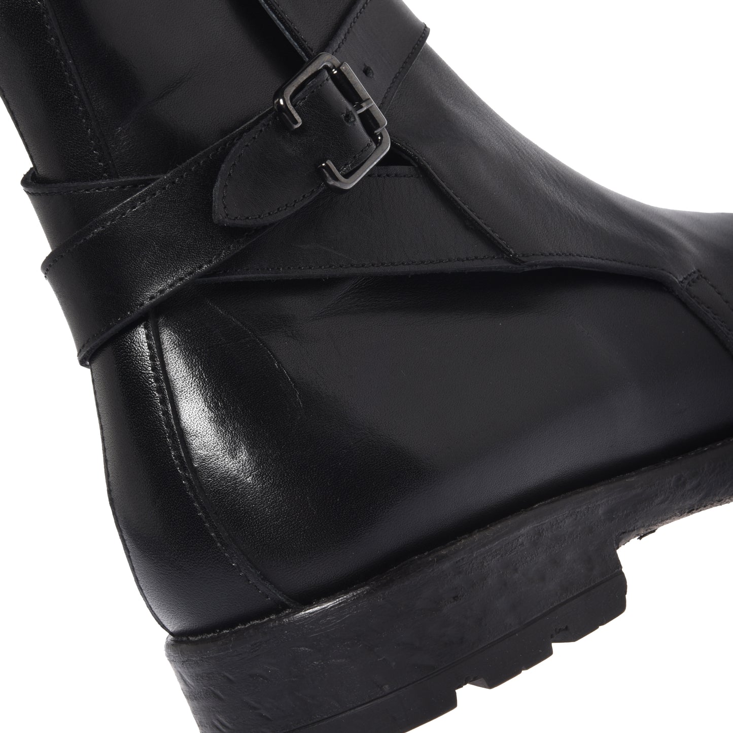 Stivaletti in pelle nera anticata