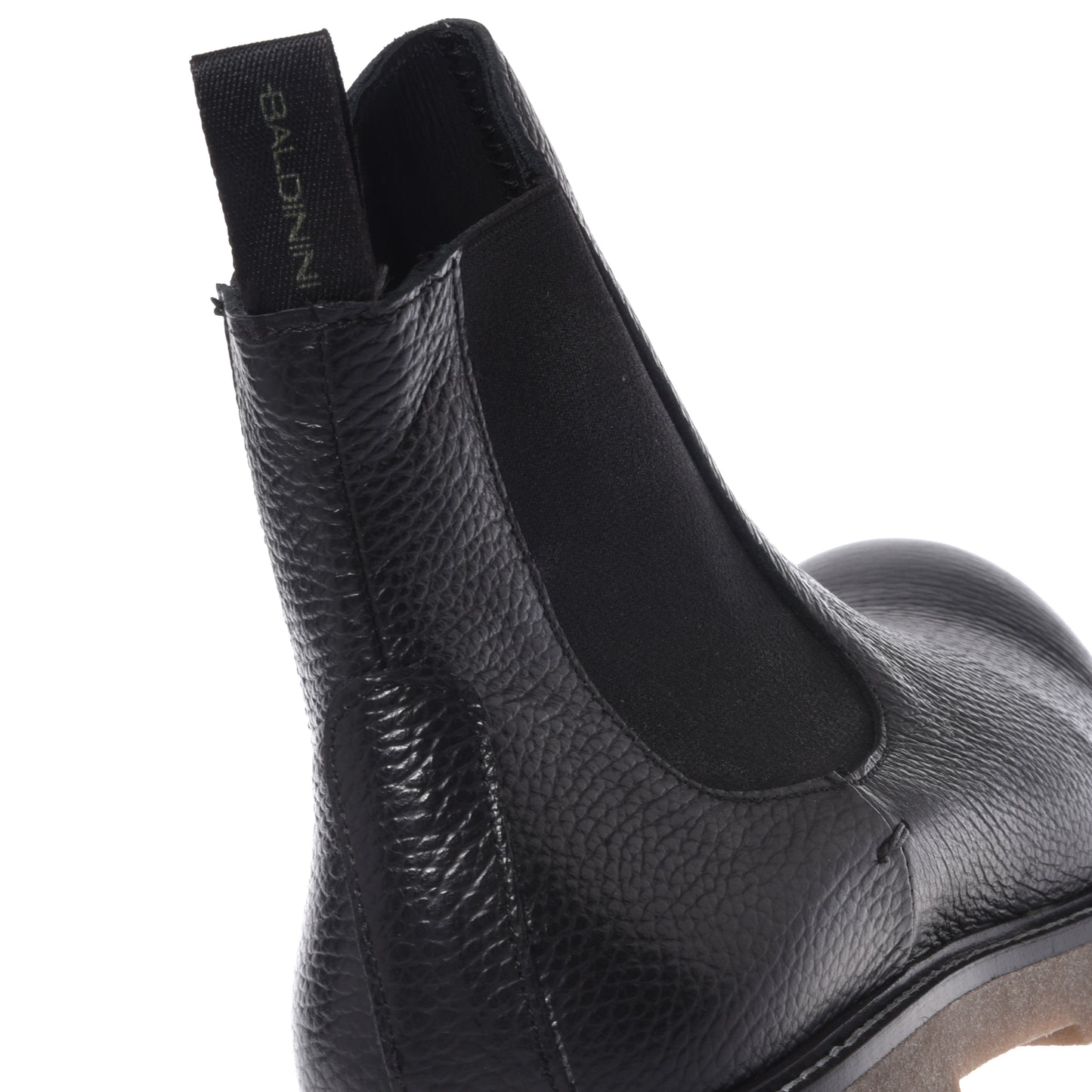 Black tumbled leather ankle boots