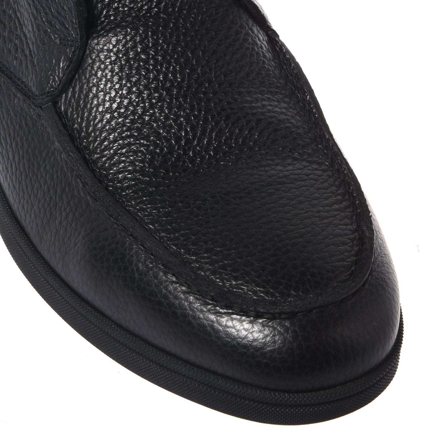 Black tumbled leather ankle boots