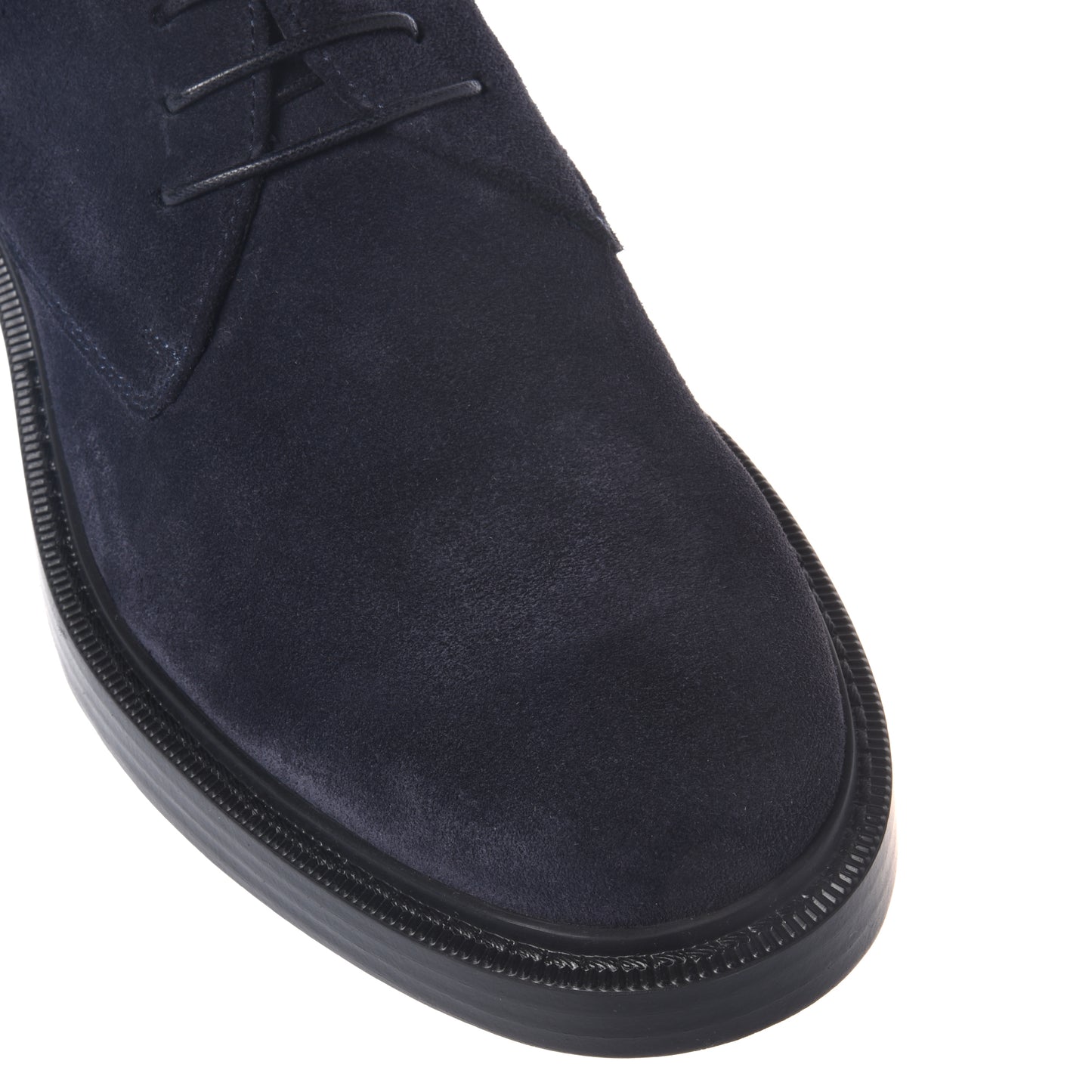 Blue suede Oxford shoe