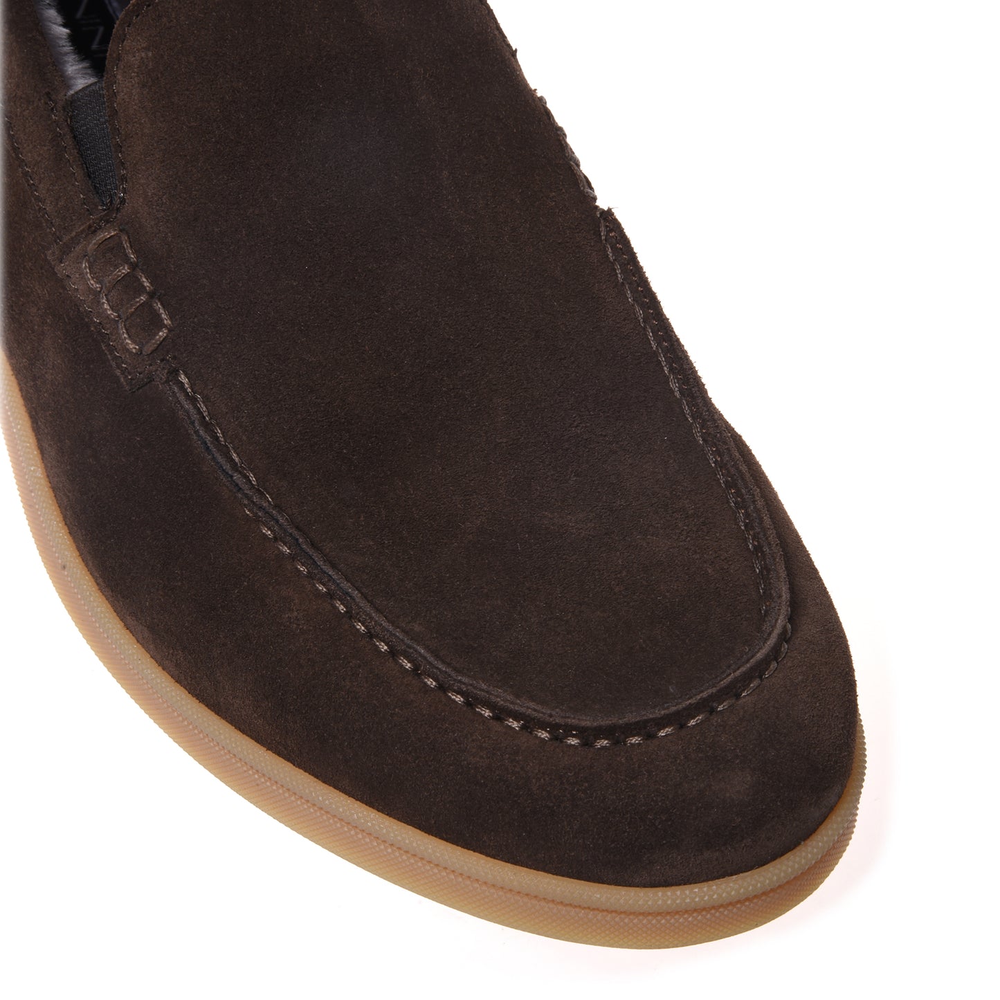 Slip-on in pelle scamosciata marrone scuro