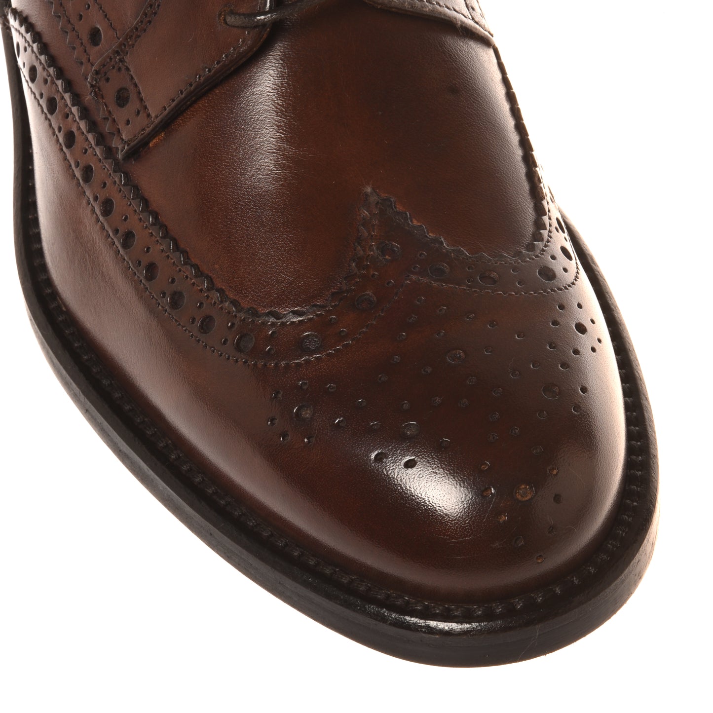 Dark brown leather lace-up shoe