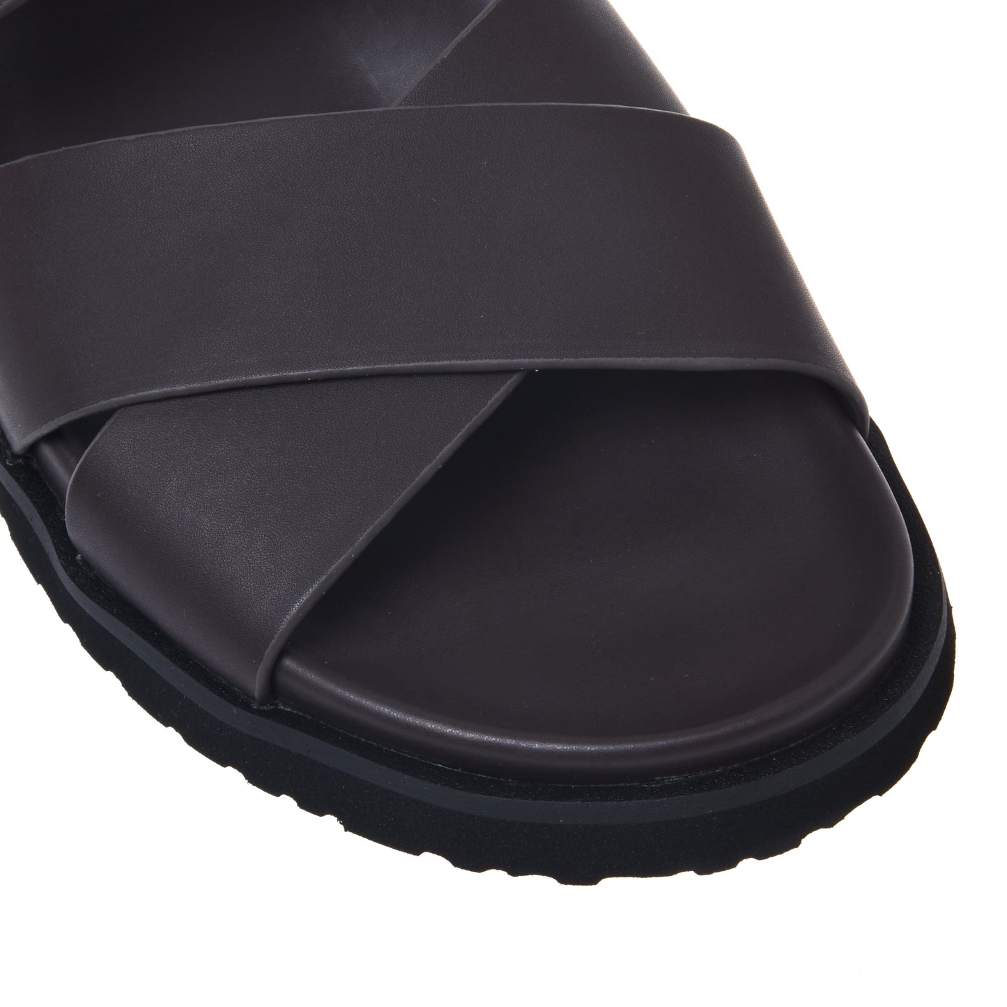 Sandale en cuir marron foncé