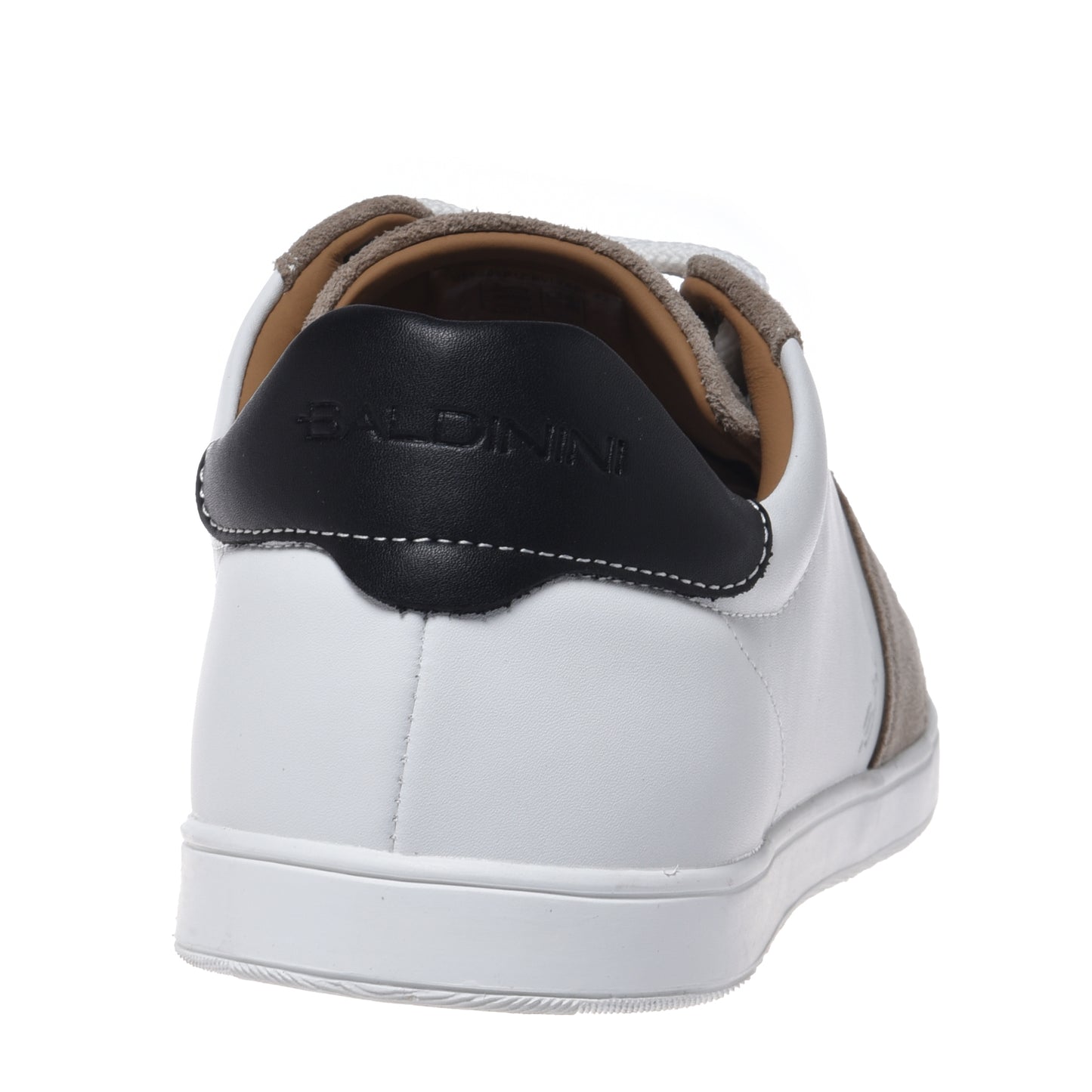 White leather and suede sneaker