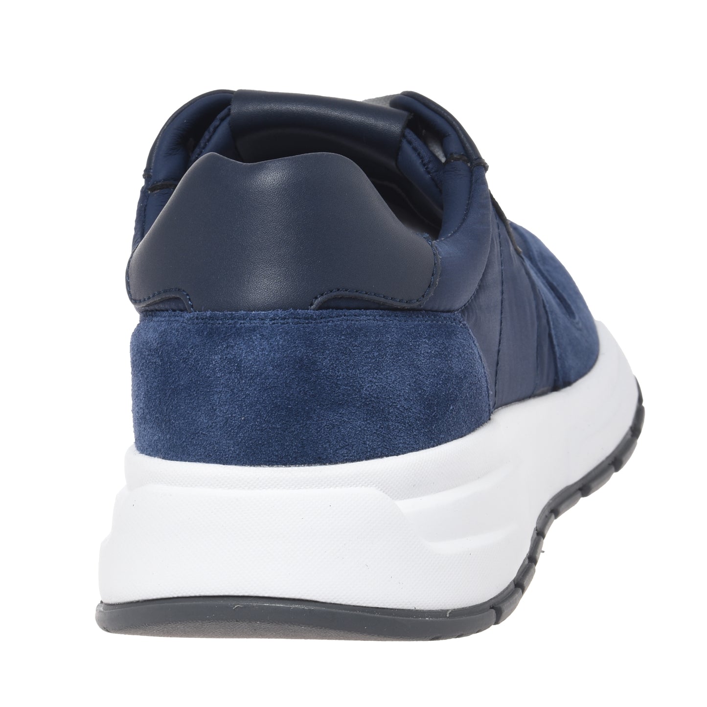 Blue suede and fabric leather sneakers