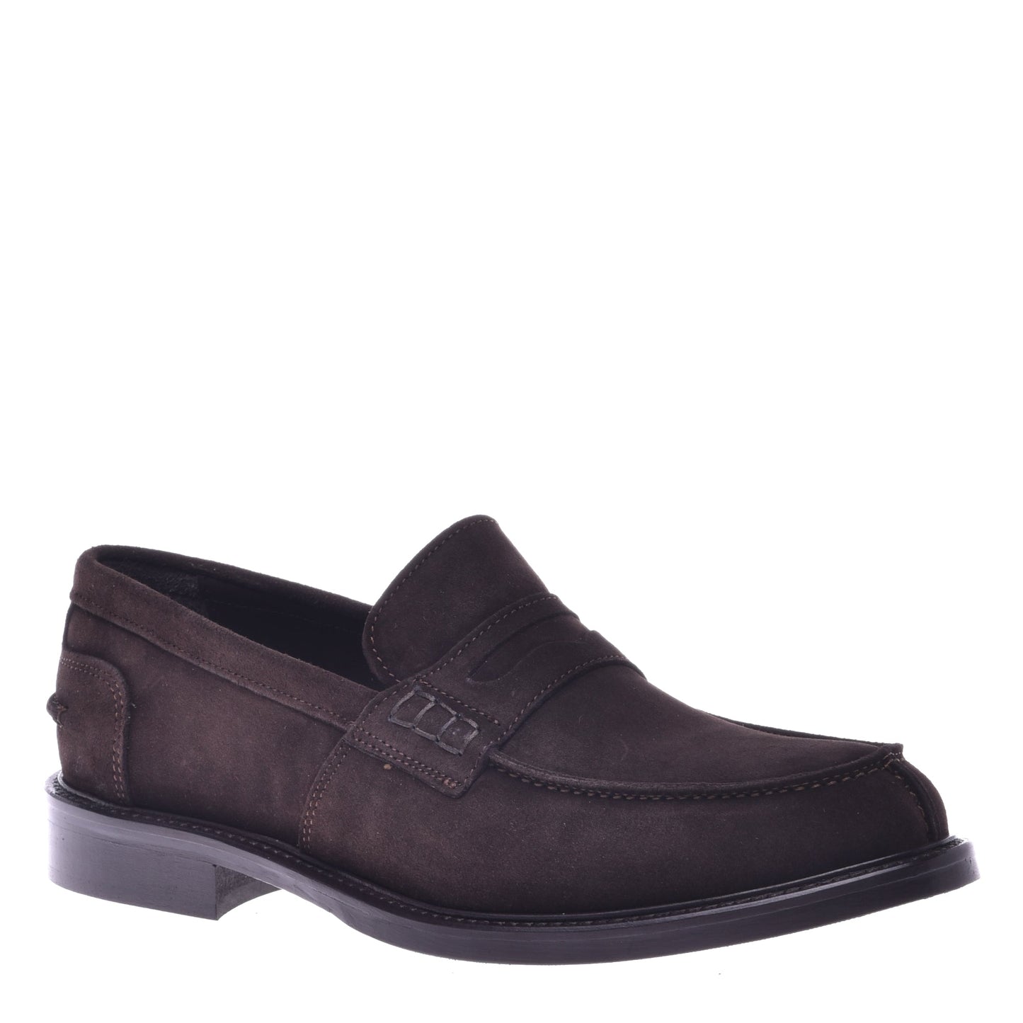 Dark brown suede loafers