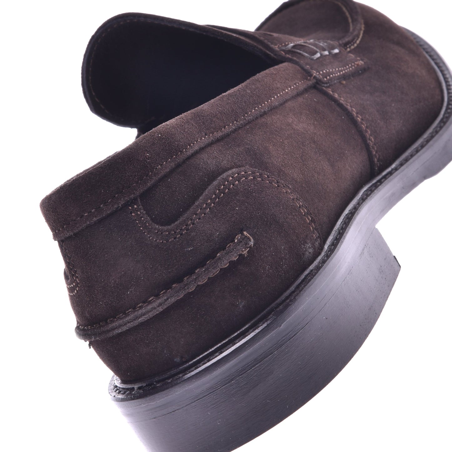 Dark brown suede loafers