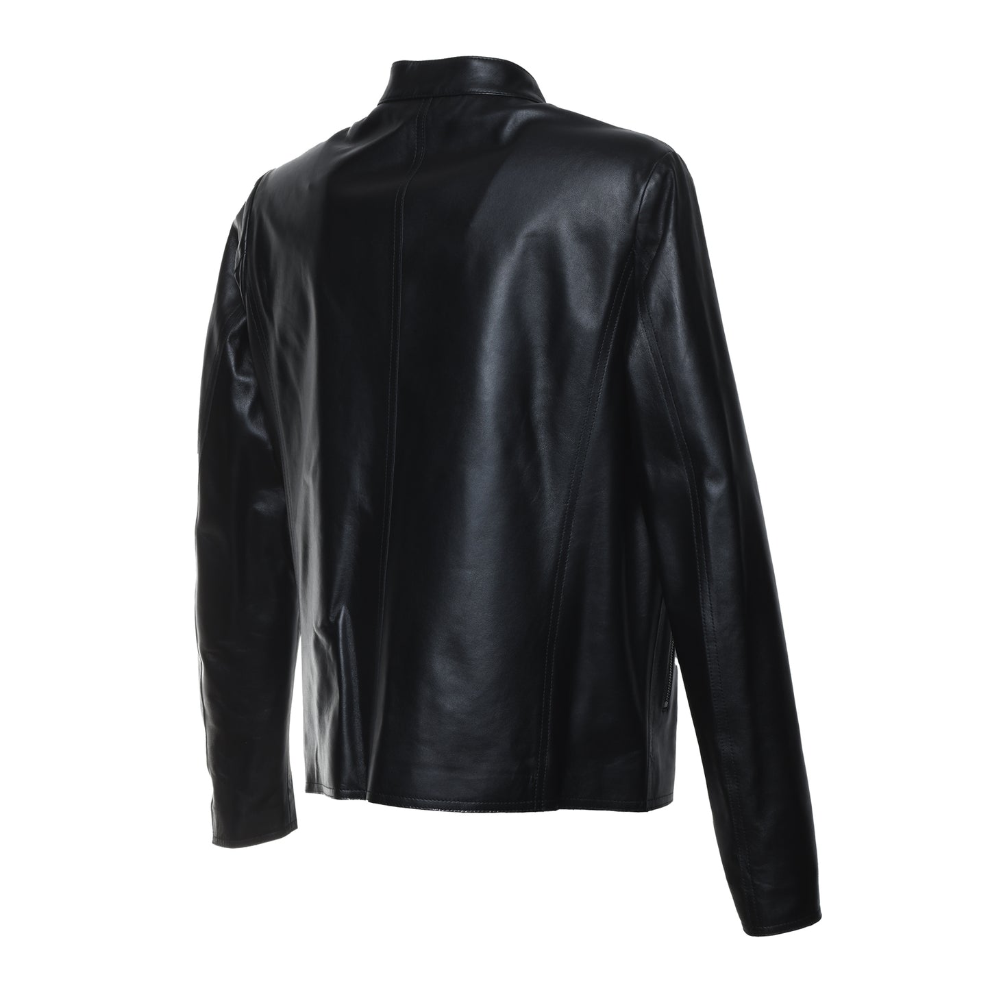 Blouson biker en cuir noir