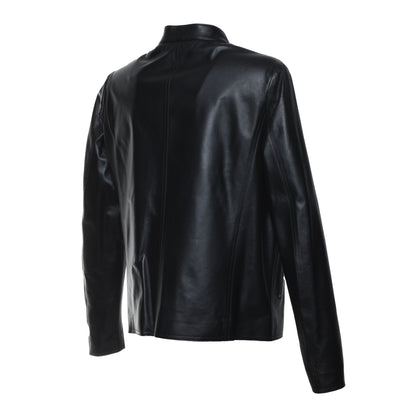 Blouson biker en cuir noir