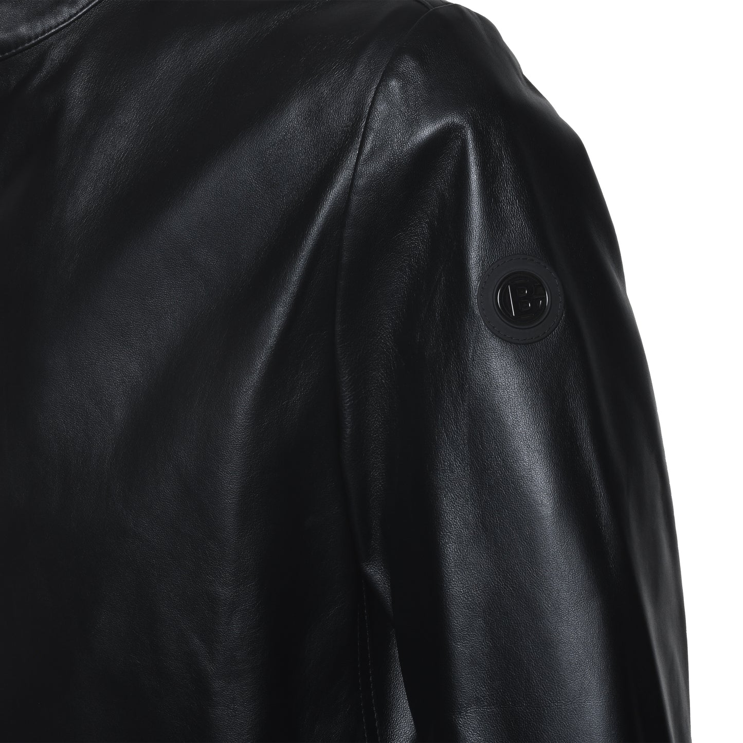 Blouson biker en cuir noir