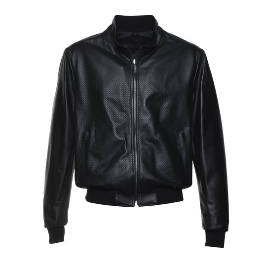 Veste en cuir noir