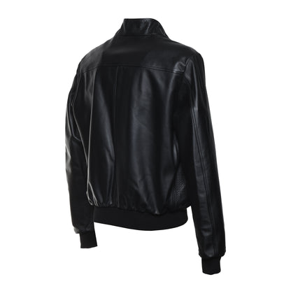 Veste en cuir noir