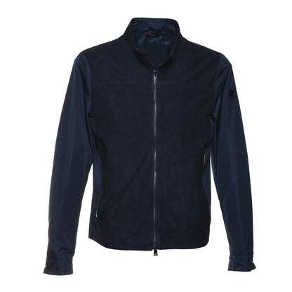 Veste en daim et tissu bleu