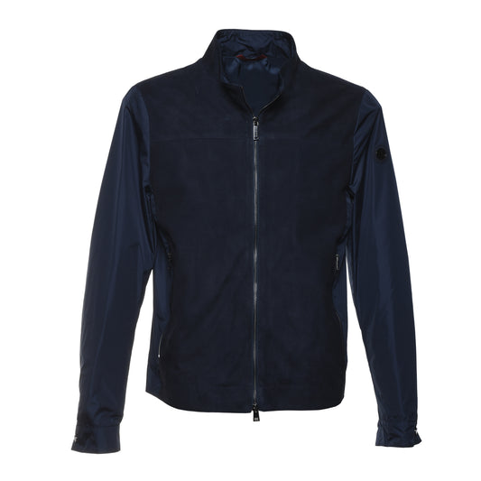 Veste en daim et tissu bleu