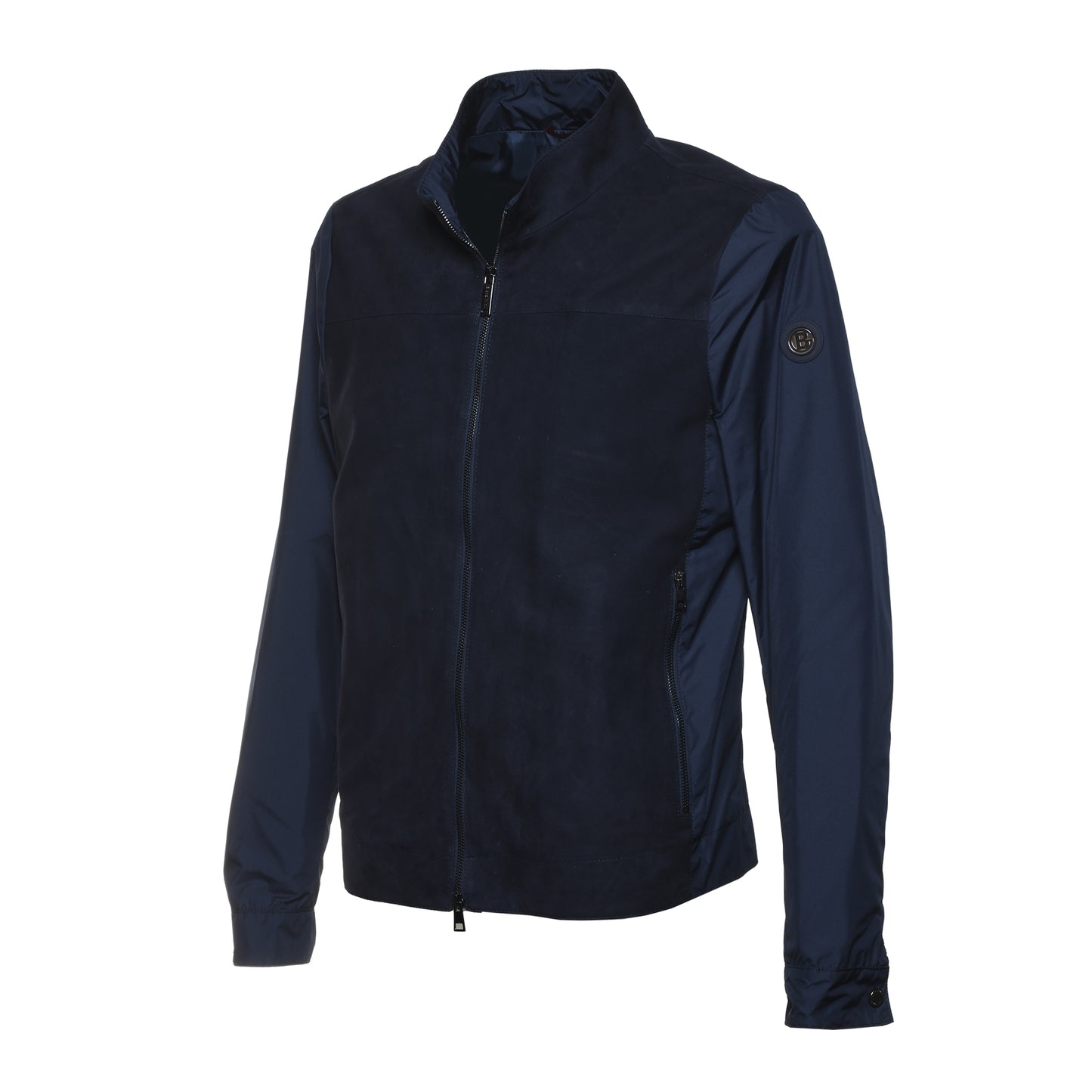 Veste en daim et tissu bleu