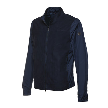 Veste en daim et tissu bleu
