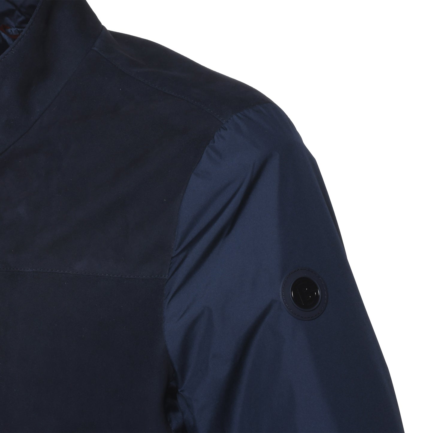 Veste en daim et tissu bleu