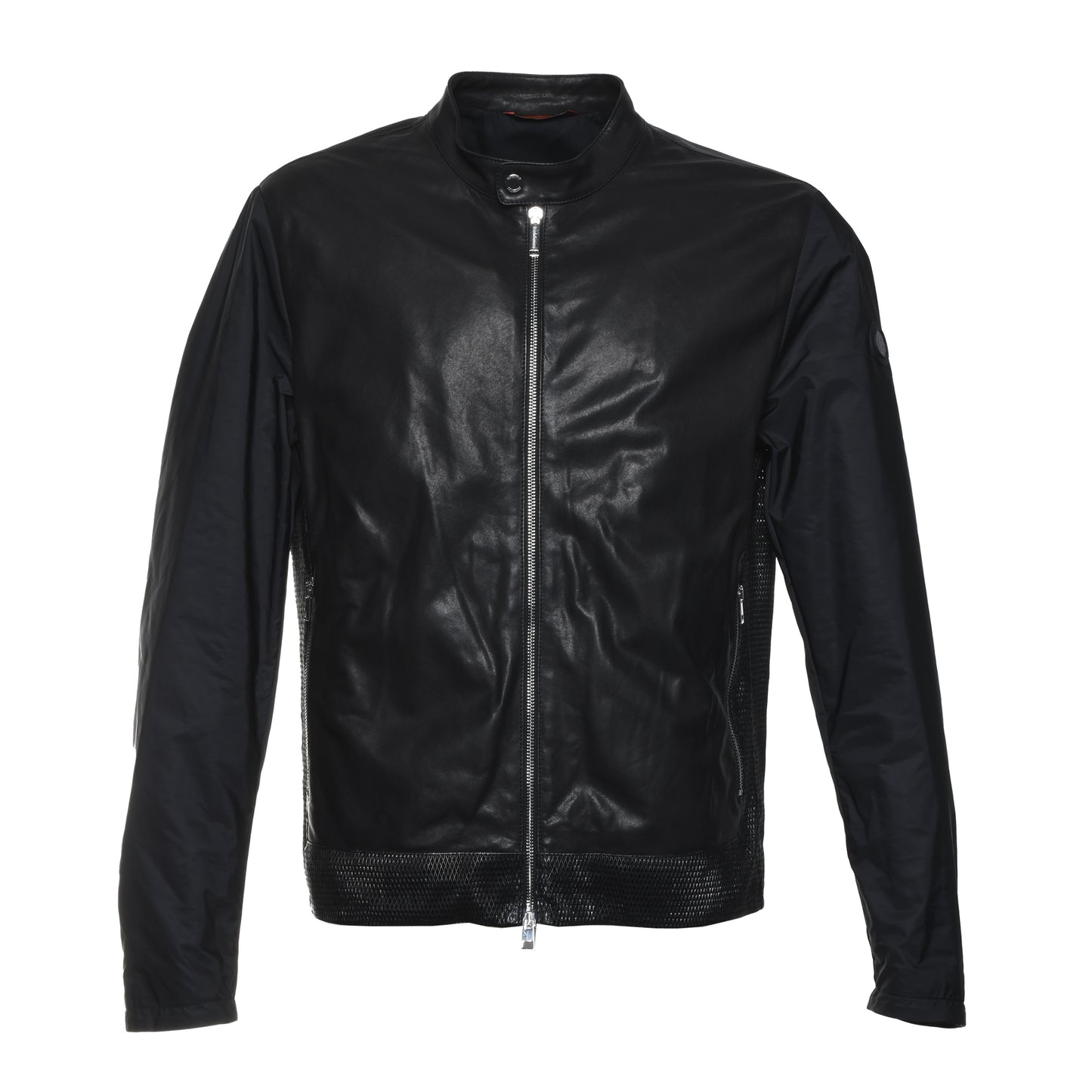 Veste pour homme en cuir noir
