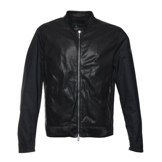 Veste pour homme en cuir noir