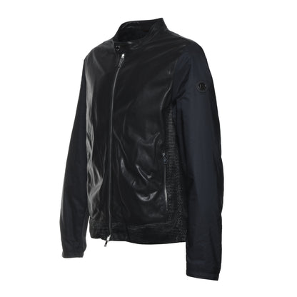 Veste pour homme en cuir noir