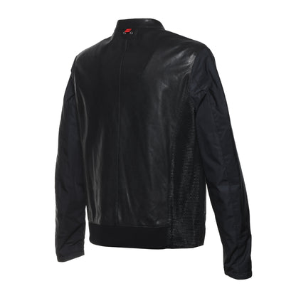 Veste pour homme en cuir noir