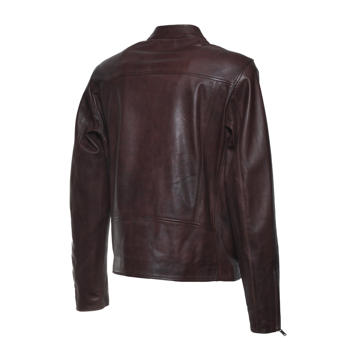 Veste en cuir vieilli marron