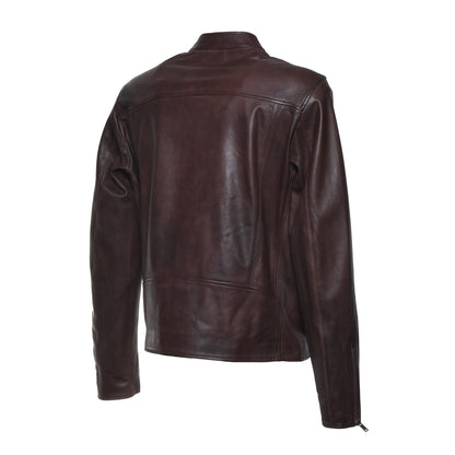 Veste en cuir vieilli marron