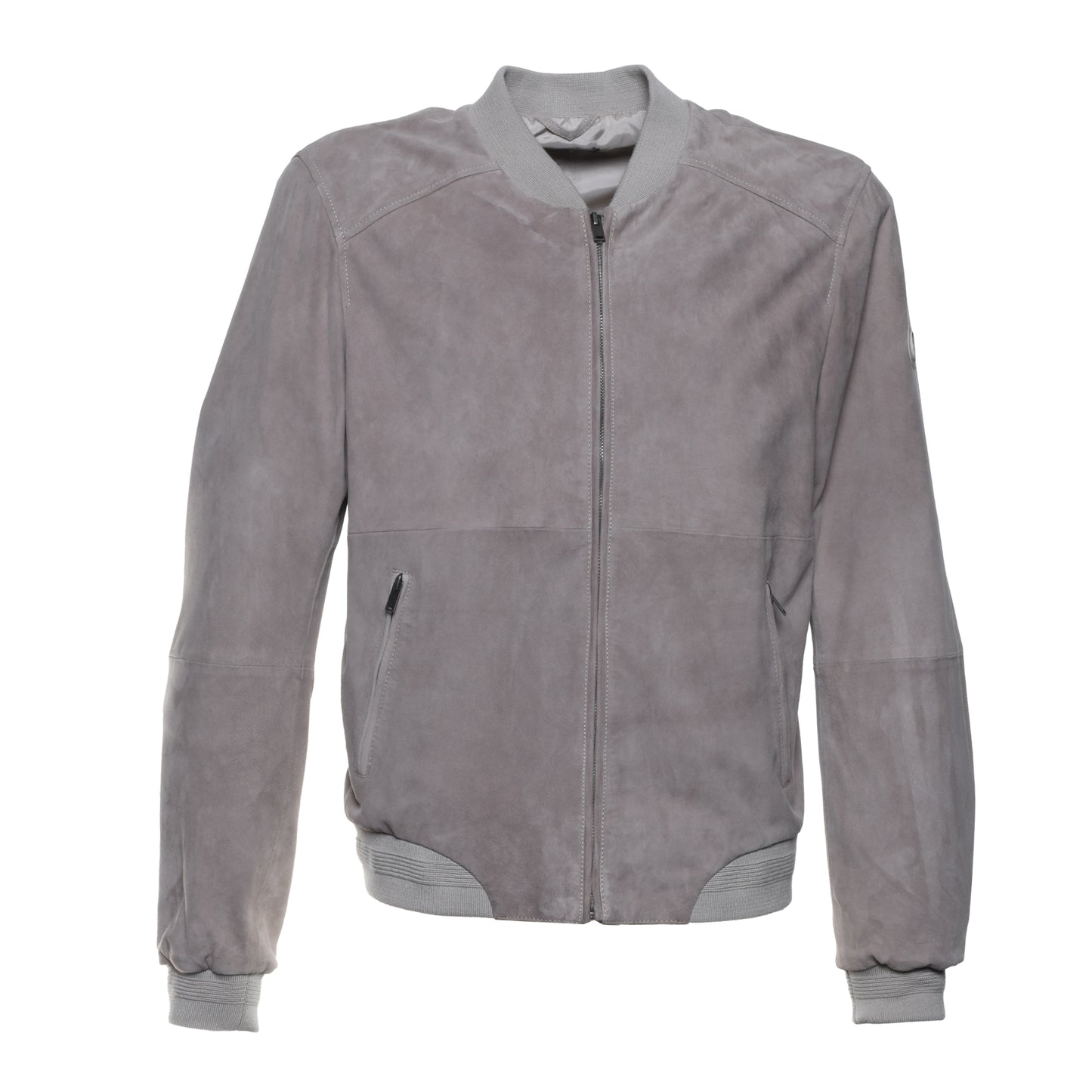 Veste en daim gris tourterelle