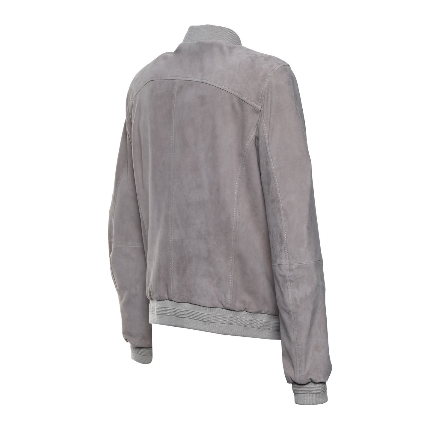 Veste en daim gris tourterelle