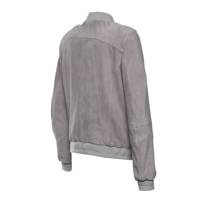 Veste en daim gris tourterelle