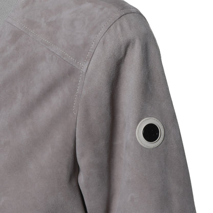 Veste en daim gris tourterelle