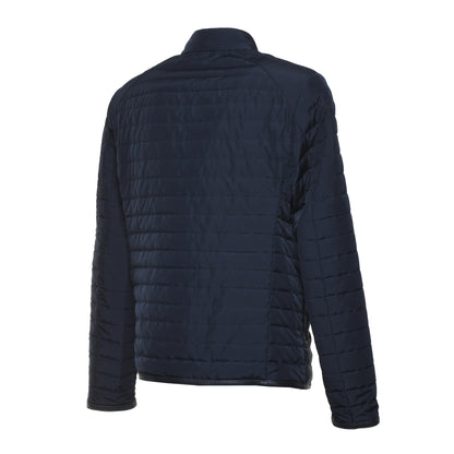 Veste en cuir et tissu bleu