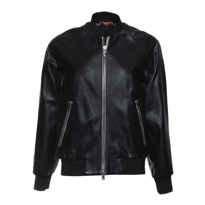 Veste en cuir noir