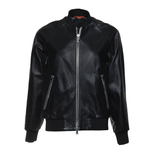 Veste en cuir noir