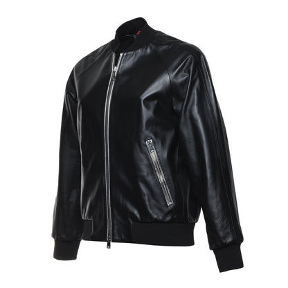 Veste en cuir noir