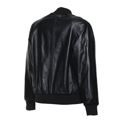 Veste en cuir noir