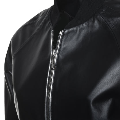 Veste en cuir noir
