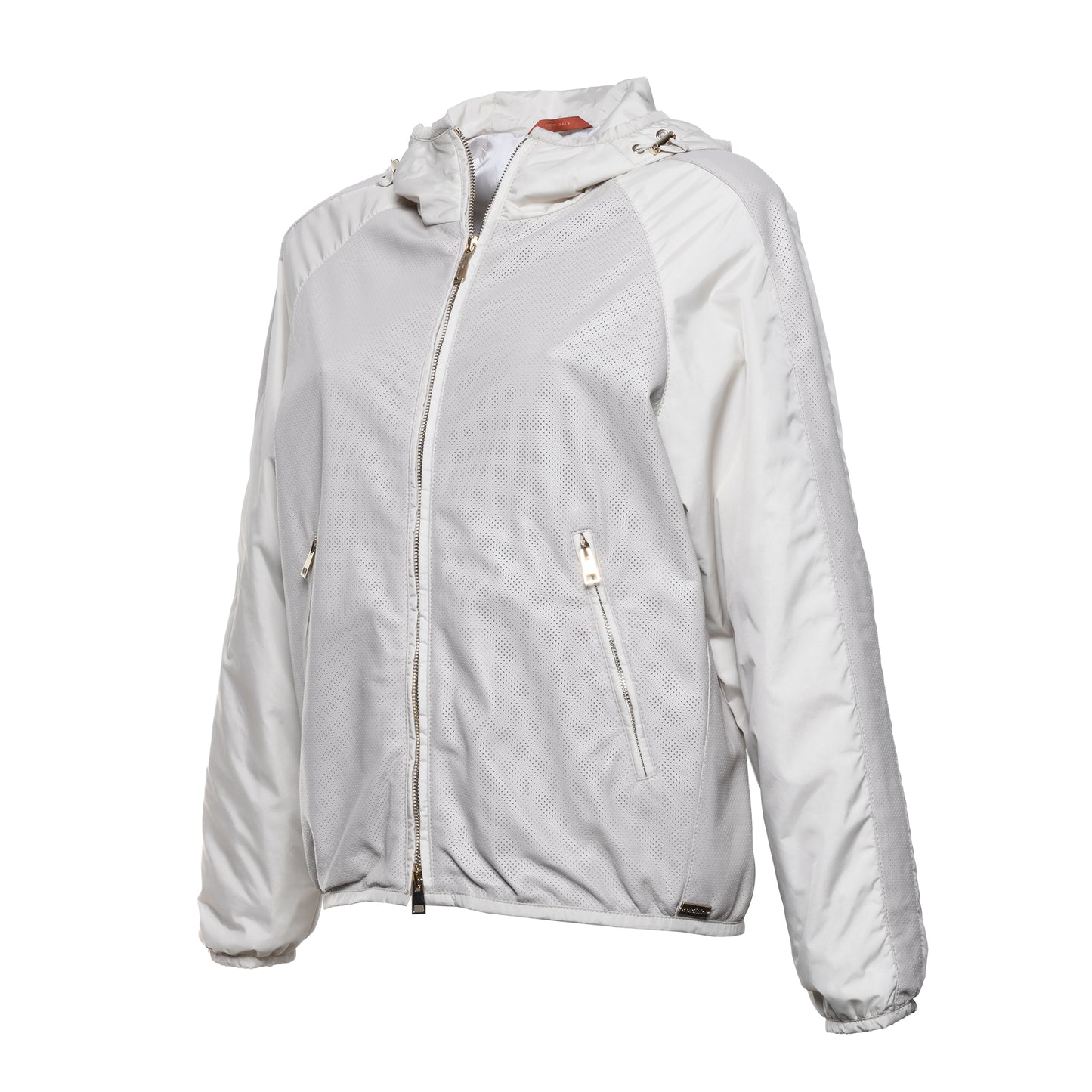 Veste en cuir et tissu glacier