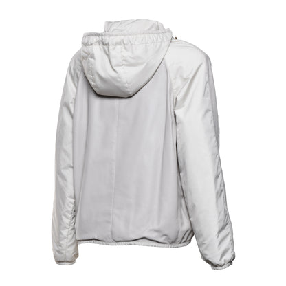 Veste en cuir et tissu glacier