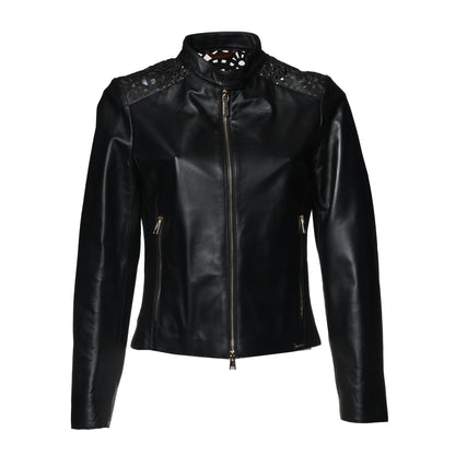 Veste en cuir noir