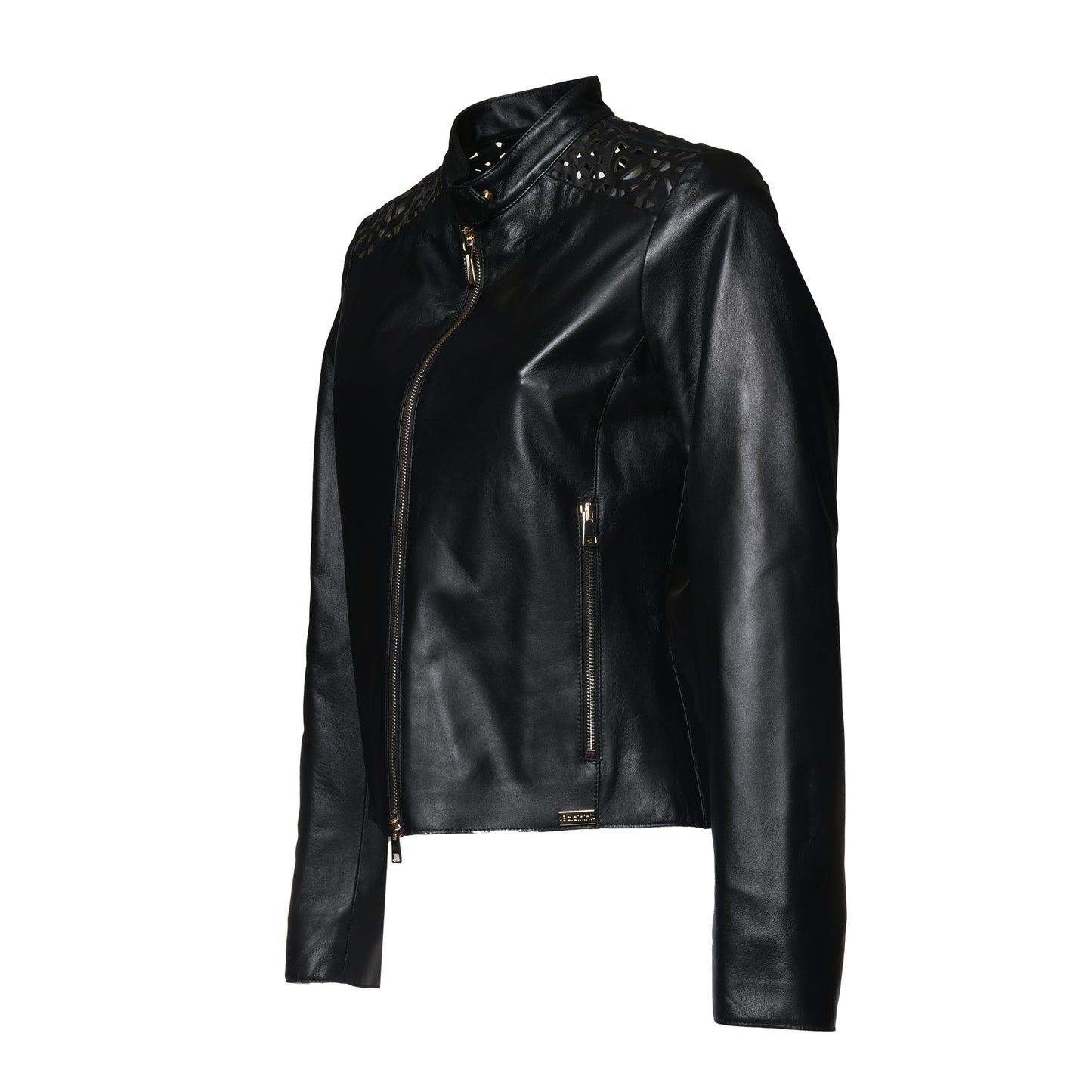 Veste en cuir noir
