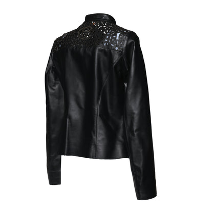 Veste en cuir noir