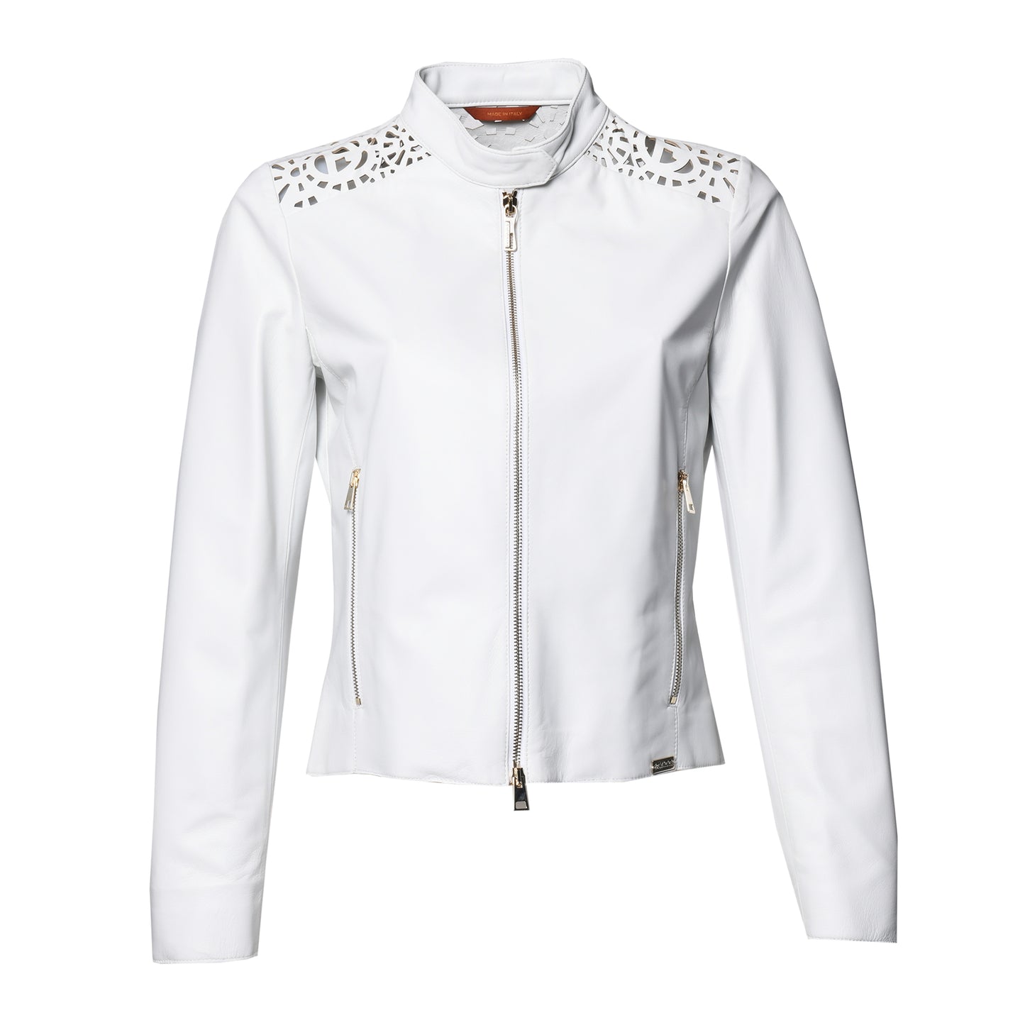 Veste en cuir blanc