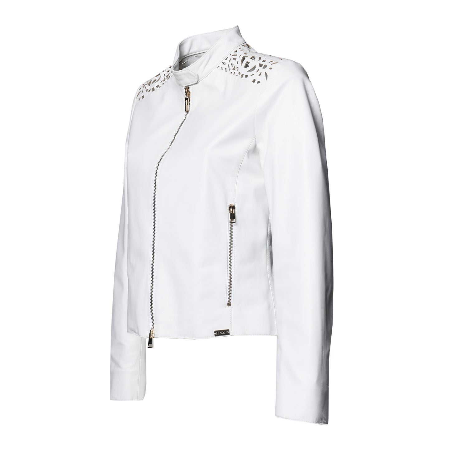 Veste en cuir blanc