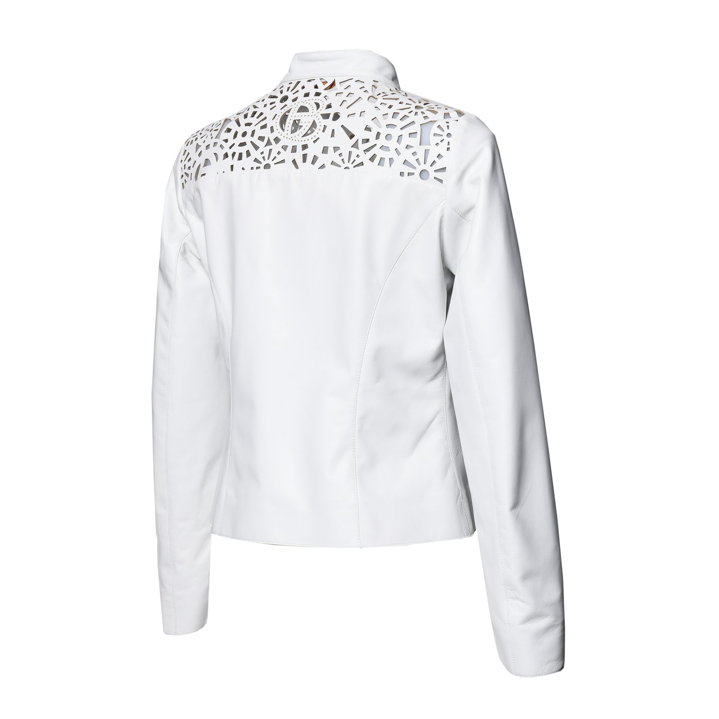 Veste en cuir blanc