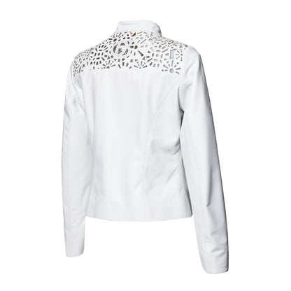 Veste en cuir blanc